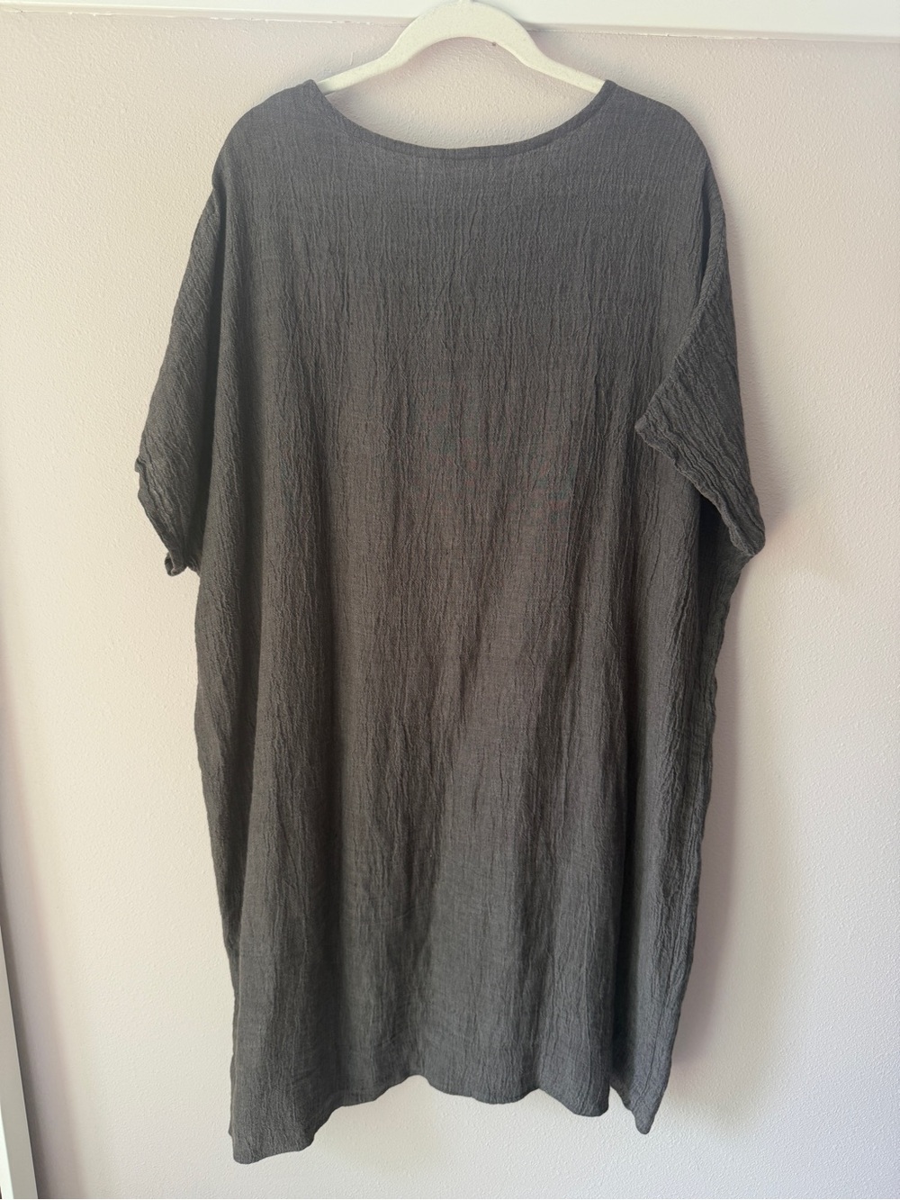 Elizabeth Suzann Harper tunic dress charcoal crinkle linen gauze - Picture 6 of 7